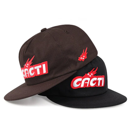 Cacti Letter Three-Dimensional Soft Top Flat Brim Baseball Cap Men's and Women's