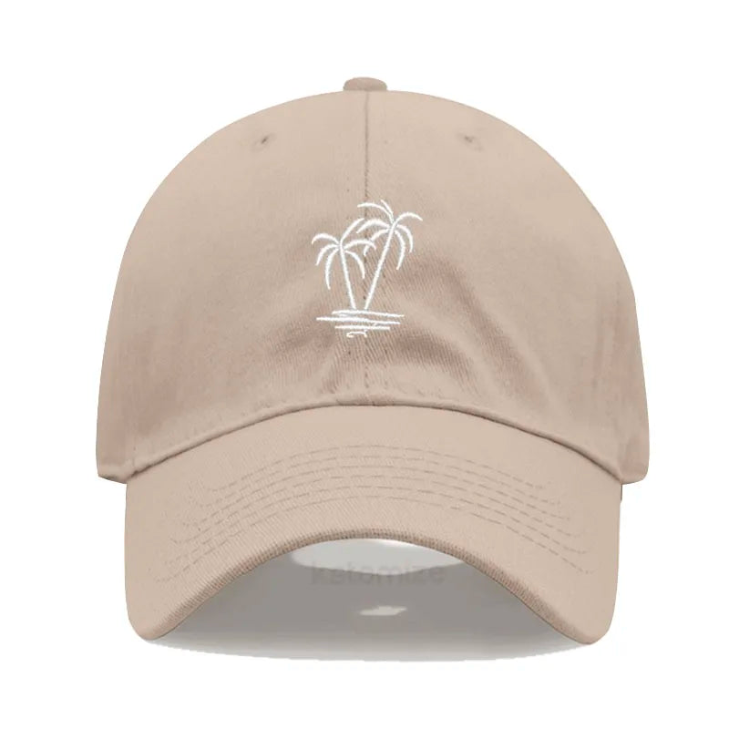 Coconut Tree Embroidery Baseball Cap