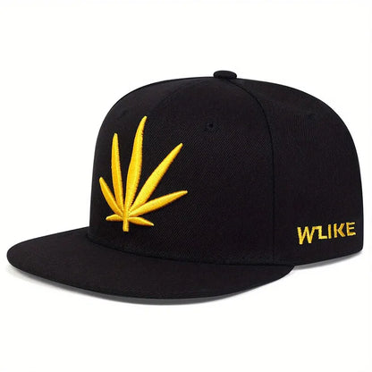 Unisex Plant Embroidery Hip-Hop Hats Outdoor Adjustable
