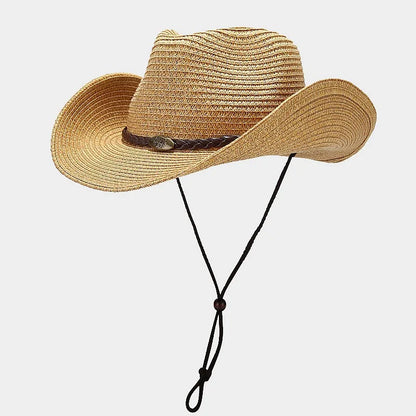 Summer UPF50+ Wide Brim Sun Hat Outdoor Western Cowboy Fisherman Cap