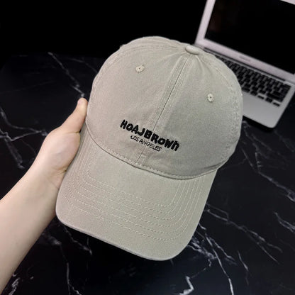 Youth Korean Fashion Washed Letter Baseball Cap