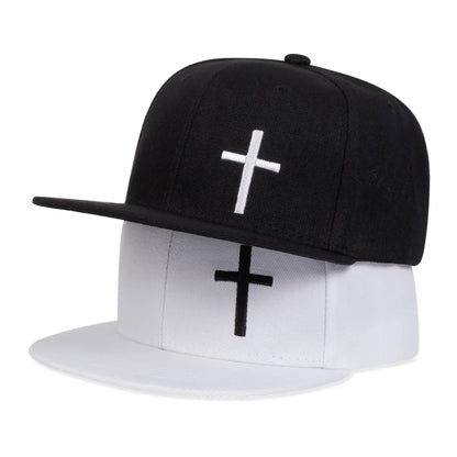 Unisex Cross Embroidery Hip-hop Hats Spring Autumn Outdoor
