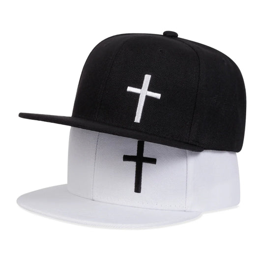 Unisex Cross Embroidery Hip-hop Hats Spring Autumn Outdoor