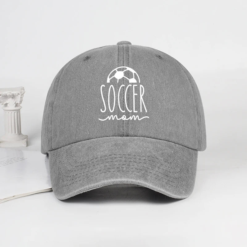 Soccer Mom Print Washed Baseball Cap For Moms