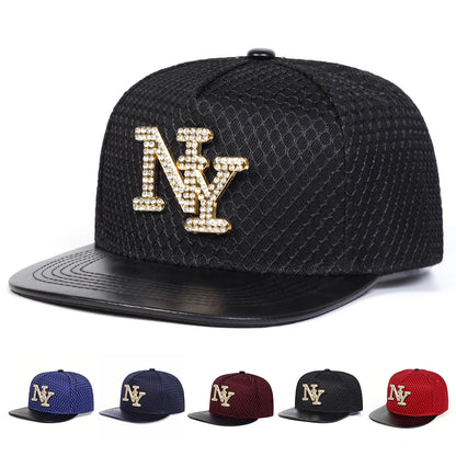 Unisex Letter Label Leather Hip-Hop Hats