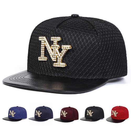 Unisex Letter Label Leather Hip-Hop Hats