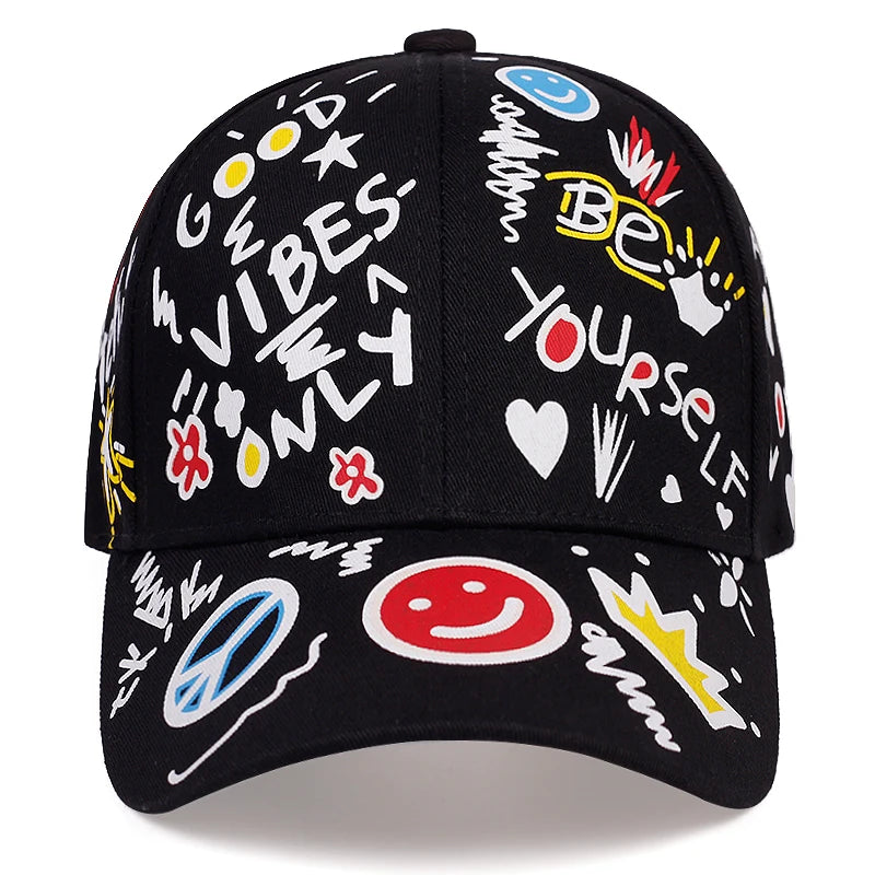 Letter Printing Graffiti Hip Hop Baseball Cap Fashion