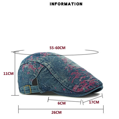 Spring Summer Denim Hat Adjustable Ivy Flat Cap Male Female Artist Painter Beret Hat