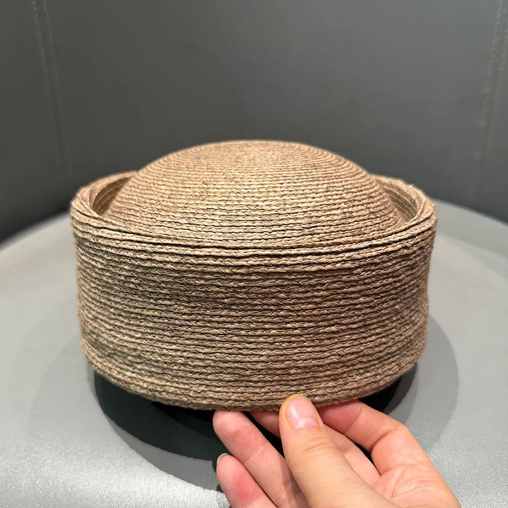 Classic 100% Natural  Raffia Berets Fashion Pillbox Hat