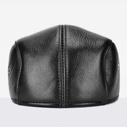 Men's Outdoor Leather Hat Winter Berets