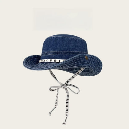 Waterproof Outdoor Flat Edge Sun Hat, Solid Color Bucket Hat