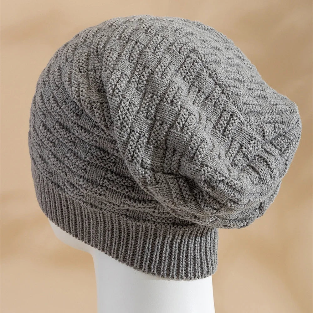 Unisex Slouchy Winter Hat Long Size Knitted Hat Casual Beanies For Men & Women