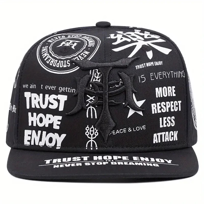 Fashionable Creative Baseball Hat T Graffiti Embroidery Street Hip Hop Hat