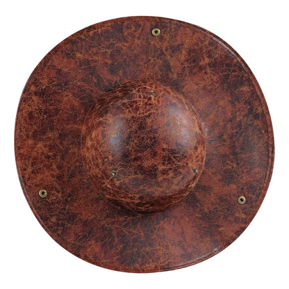 Faux Leather Pirate Hat Brown Captain Hat Vintage Button Masquerade Party Cosplay