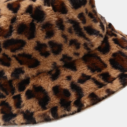 Winter Bucket Hat Women's Fashion Leopard Panama Warm Bucket Hats