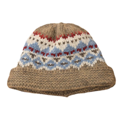 Fashion Jacquard Women Beanie Cap Warm Thermal Fisherman Hat Knitted Hat Women