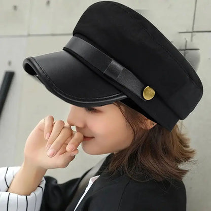 Flat Cap Vintage Navy Cap British Style Flat Top Hat Beret Hats
