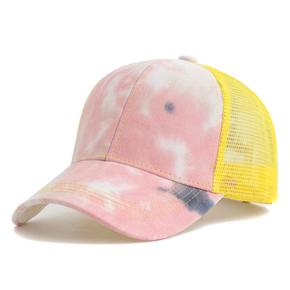 Women Ponytail Cap Tie Dyeing Design Baseball Cap Female