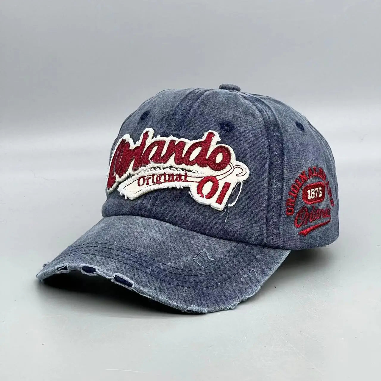Vintage Vintage Washed Denim Baseball Cap, Big Head Circumference for Women