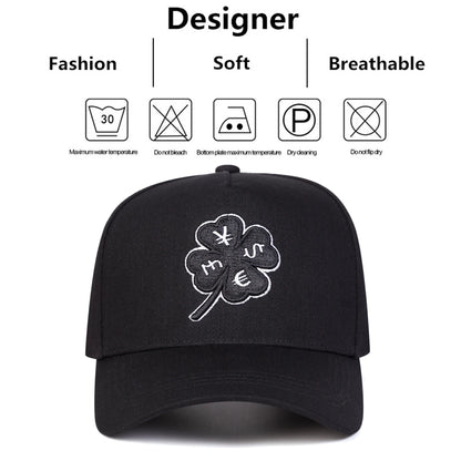 Unisex Four Leaf Clover Embroidery Baseball Caps Spring Autumn