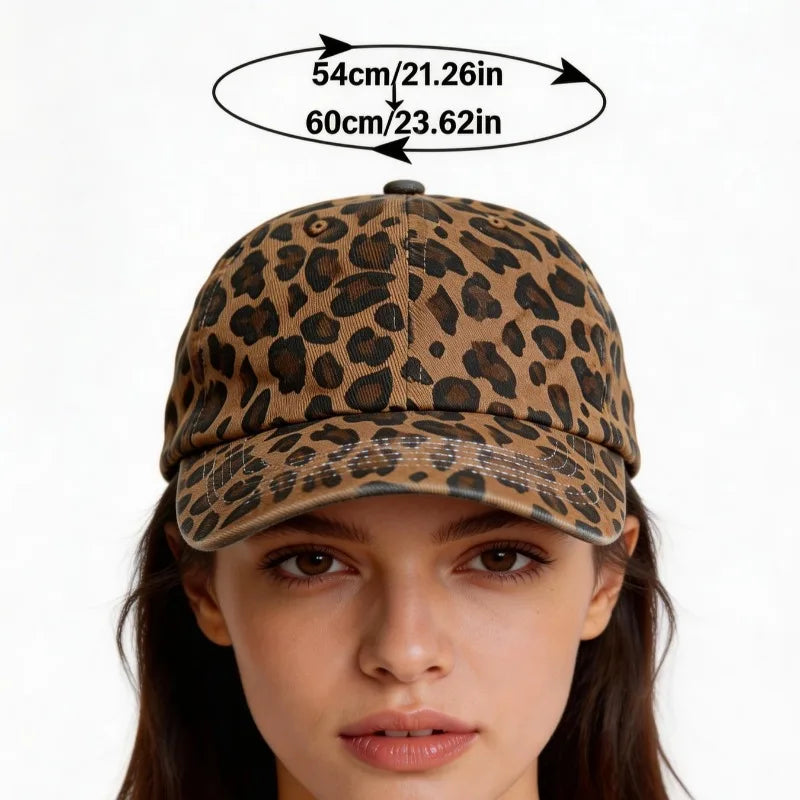 Vintage Leopard Print Baseball Cap for Women