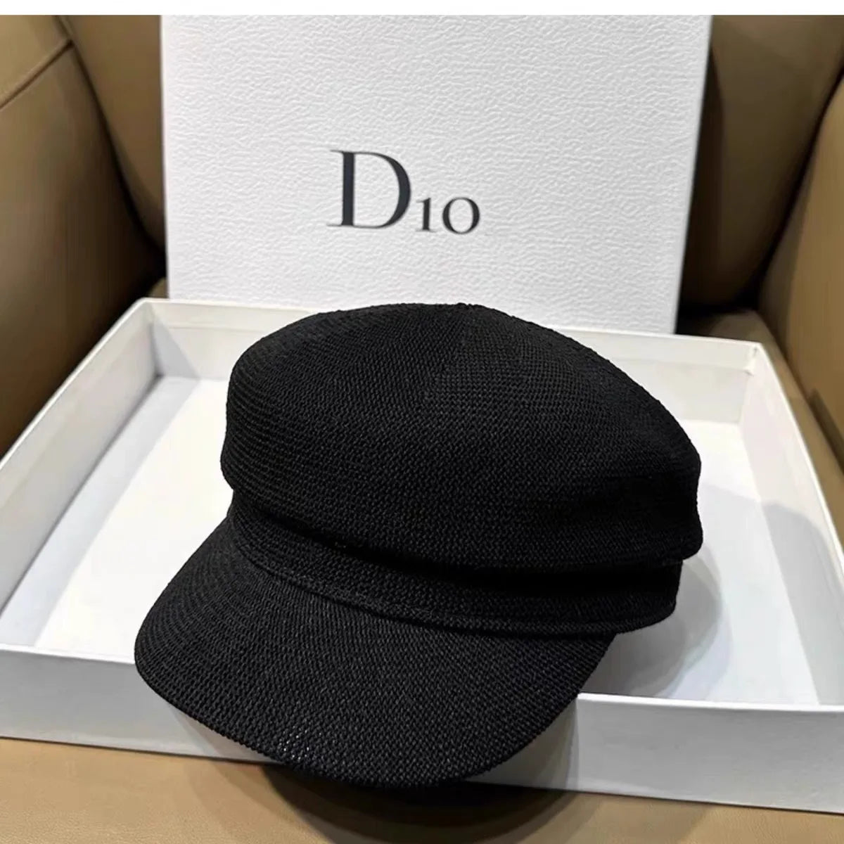 Linen Beret Hat Women French Style Spring Summer Flat Top Plain Beret Caps