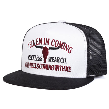 Unisex Reckless Wearco Letter Embroidery Hip-hop Net Hats Spring Summer