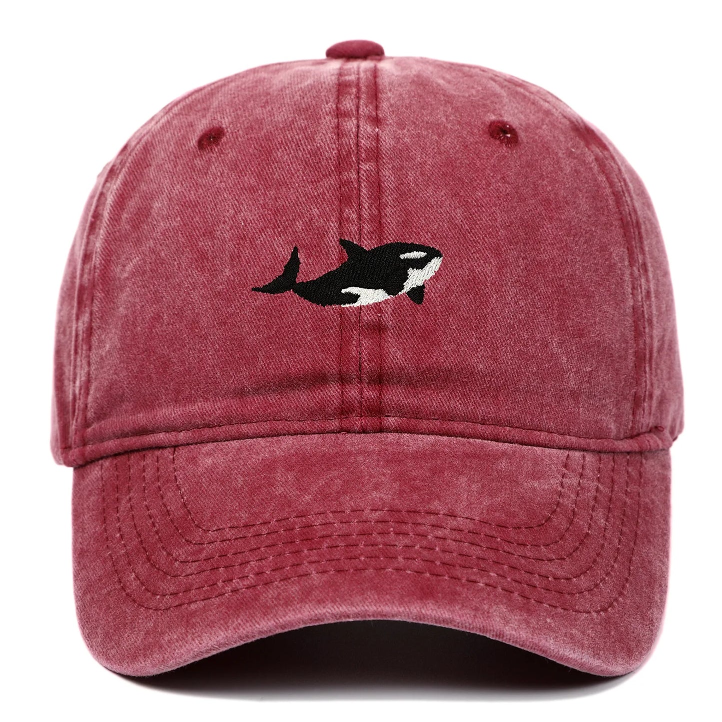 1pc Retro Washed Shark Embroidered Baseball Cap for Women Men