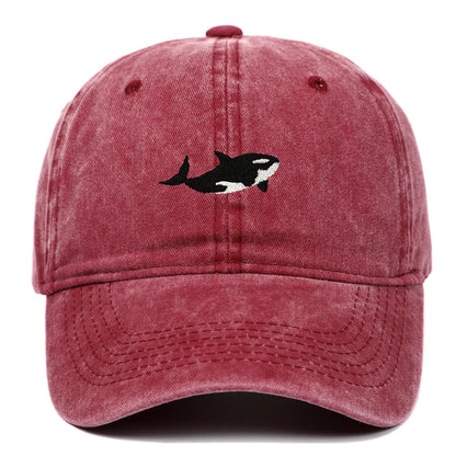 1pc Retro Washed Shark Embroidered Baseball Cap for Women Men