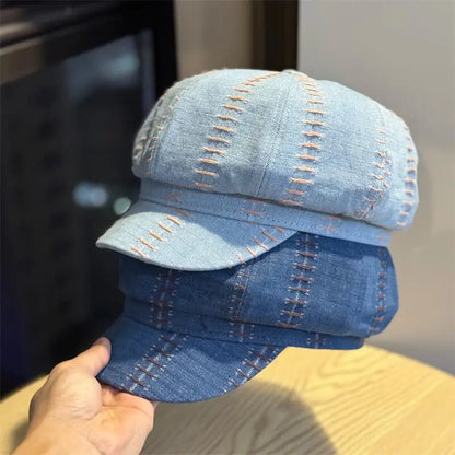 Women's Retro Japanese Cowboy Octagonal Hat