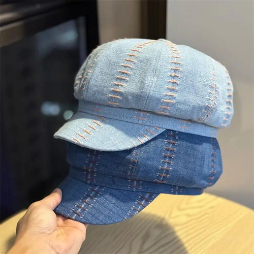 Women's Retro Japanese Cowboy Octagonal Hat