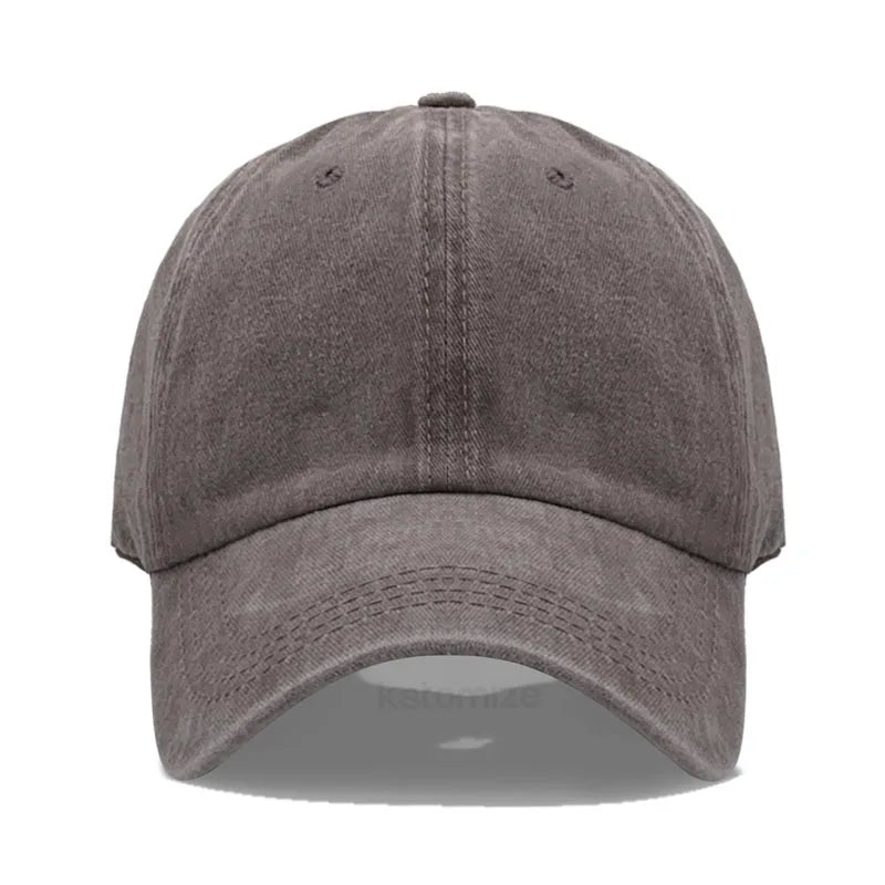 Custom Text Logo Embroidery Vintage Washed Cotton Baseball Cap
