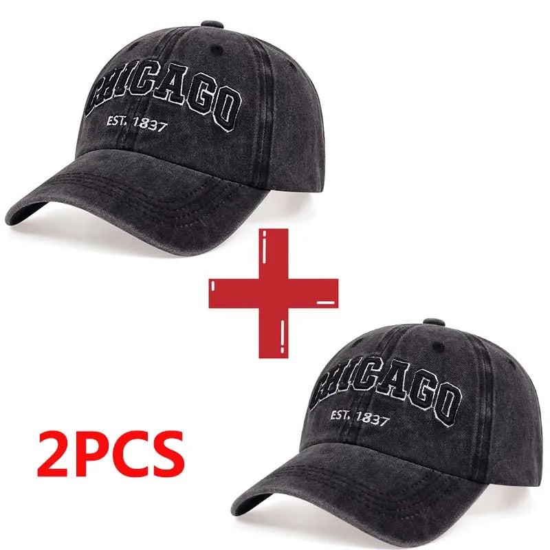 Letter Chicago Baseball Cap Men Women Spring Summer Cotton Unisex Baseball Cap