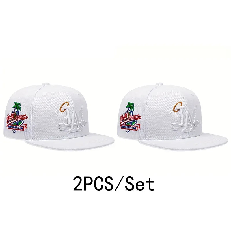 1/2/3/4PCS Fashion Unisex LA Embroidery Snapback Caps Los Angeles Angel Wings Hip Hop Caps