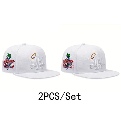 1/2/3/4PCS Fashion Unisex LA Embroidery Snapback Caps Los Angeles Angel Wings Hip Hop Caps