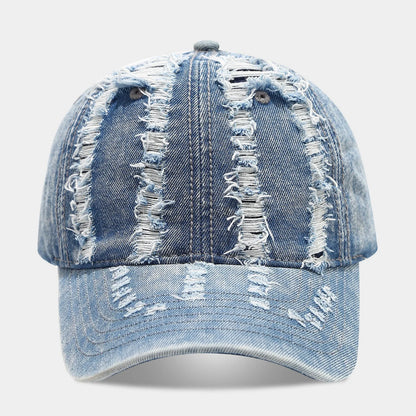 Stylish Distressed Washed Denim Baseball Cap Women Men