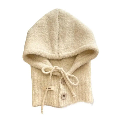 Soft Woolen Head Ears Neck Knitted Hat Winter Fashion Hat