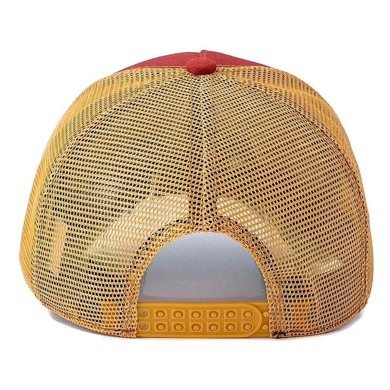 Unisex Rugby Pattern Mesh Trucker Hat Summer Breathable Baseball Cap