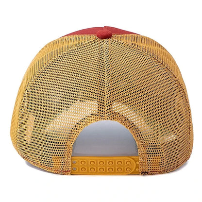 Unisex Rugby Pattern Mesh Trucker Hat Summer Breathable Baseball Cap