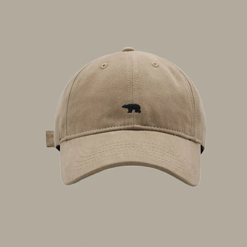 Polar Bear Embroidered Baseball Hat Fashionable Casual Sunshade Versatile Big Head Circumference Sunshade