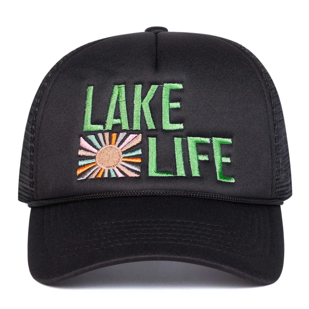 Unisex Lake Life Letter Embroidery Baseball Net Caps Spring and Summer
