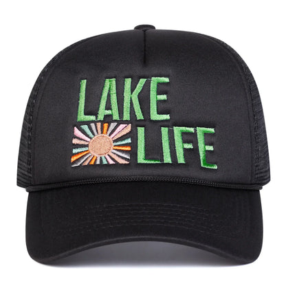 Unisex Lake Life Letter Embroidery Baseball Net Caps Spring and Summer