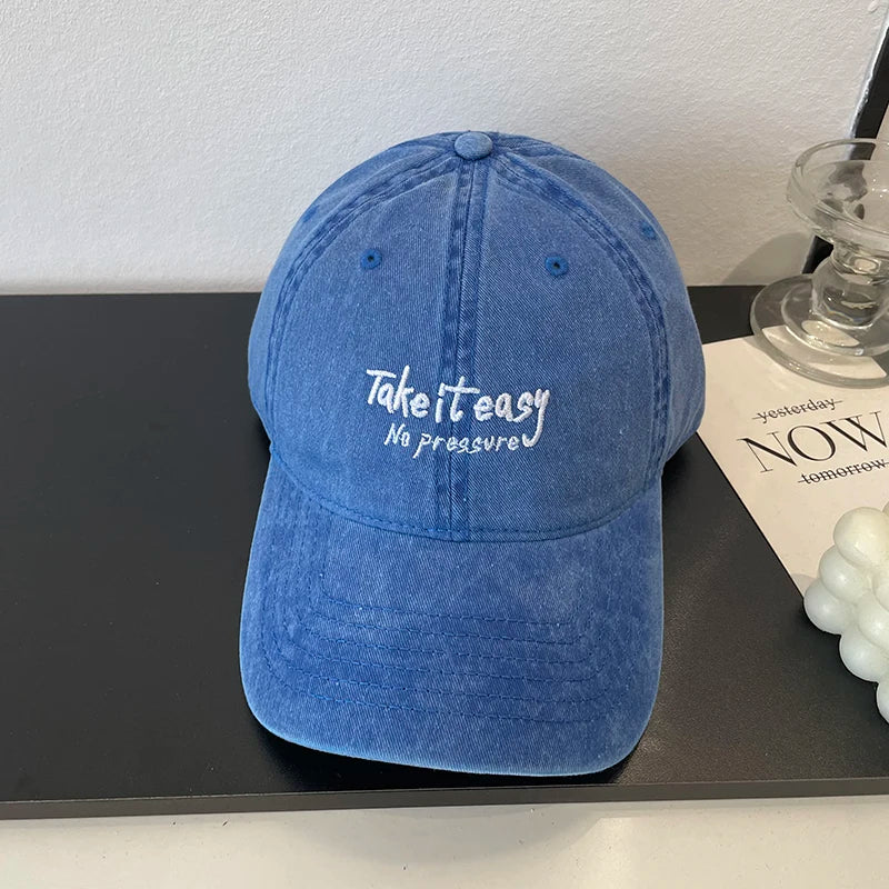 Letter Embroidery Soft Top Baseball Cap Fashion Casual Versatile Couple Cap
