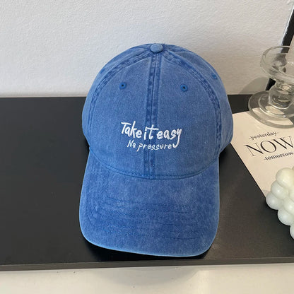 Letter Embroidery Soft Top Baseball Cap Fashion Casual Versatile Couple Cap