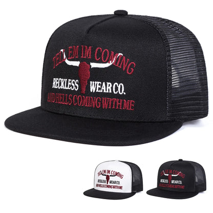 Unisex Reckless Wearco Letter Embroidery Hip-hop Net Hats Spring Summer