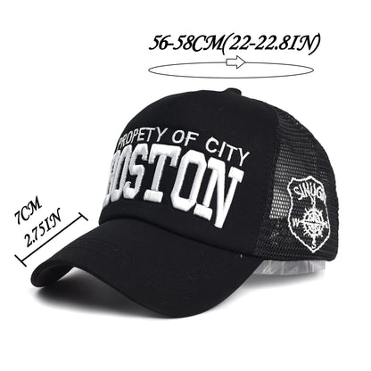 Summer Men Mesh Baseball Cap Outdoor Sport Letter Snapback Hat