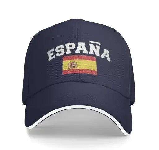 Espana Flag of Spain Spanish Denim Hats for Mens Womens Baseball Caps