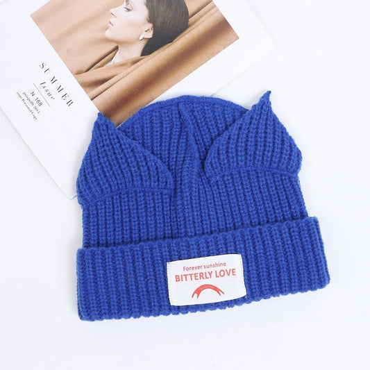 Loverboy Cat Ear Knit Hat Hooded Cap