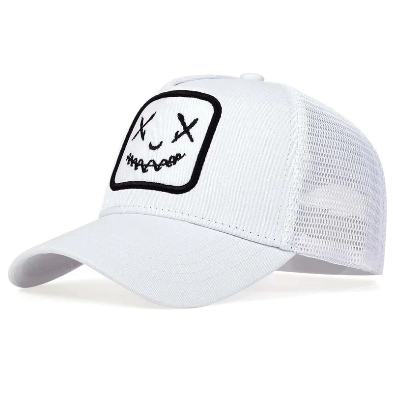 Unisex Baseball Cap Smile Face Patch Pattern Caps Men Women Summer