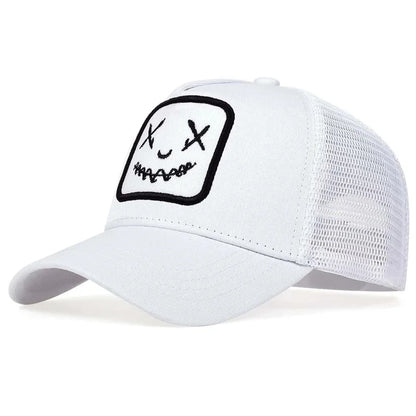 Unisex Baseball Cap Smile Face Patch Pattern Caps Men Women Summer